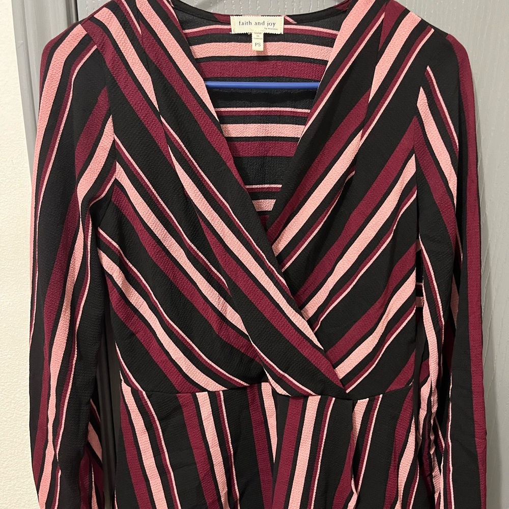 Women’s faith and joy striped blouse